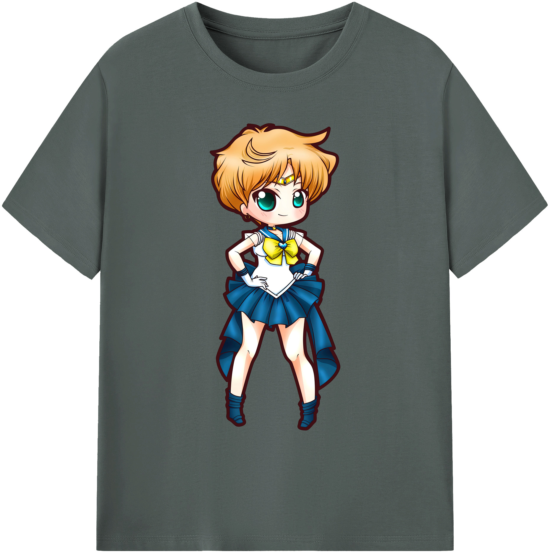 （画像用） 美少女戦士セーラームーン 天王はるか Sailor Moon Tenoh Haruka 綿100％ メンズ半袖Tシャツ｜肌触りやわらか＆通気性